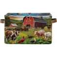 thumbnail image 1 of Farm Animals Storage Basket with Handles Collapsible Storage Bins Canvas Fabric Storage Organizer for Shelves Closet Bedroom Living Room 2Pack Decor Gifts, 1 of 7