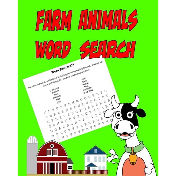 Farm Animals Word Search: Farm Animals and Other Things on the Farm. Word Search Puzzle (Paperback)