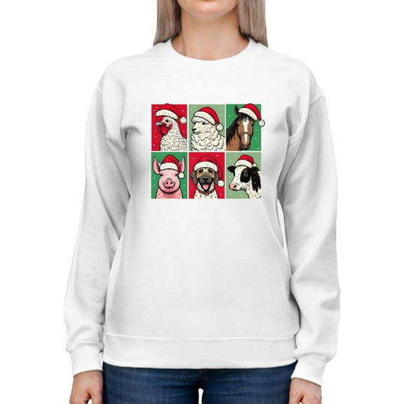 Festive Christmas Cows Icons Tee T-shirt Women's