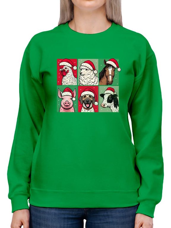 Festive Christmas Cows Icons Tee T-shirt Women's