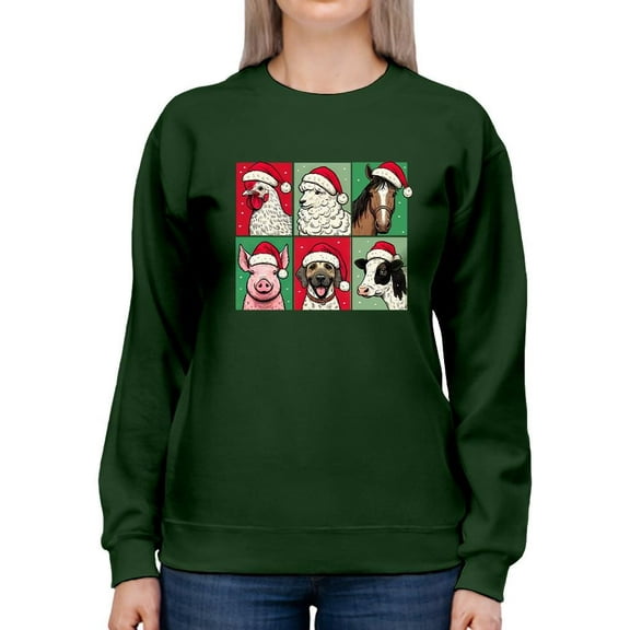Festive Christmas Cows Icons Tee T-shirt Women's