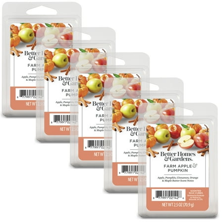 Better Homes & Gardens Farm Apple Pumpkin Scented Wax Melts, 2.5 oz, 5-Pack