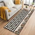 thumbnail image 1 of Farm Black Kitchen Runner Rug 2x6 Washable Runners for Hallway Non Slip Brown Western Texas Star Plaid Country Berry Large Area Rug Indoor Floor Carpet for Bathroom Laundry Entryway Bedroom, 1 of 8