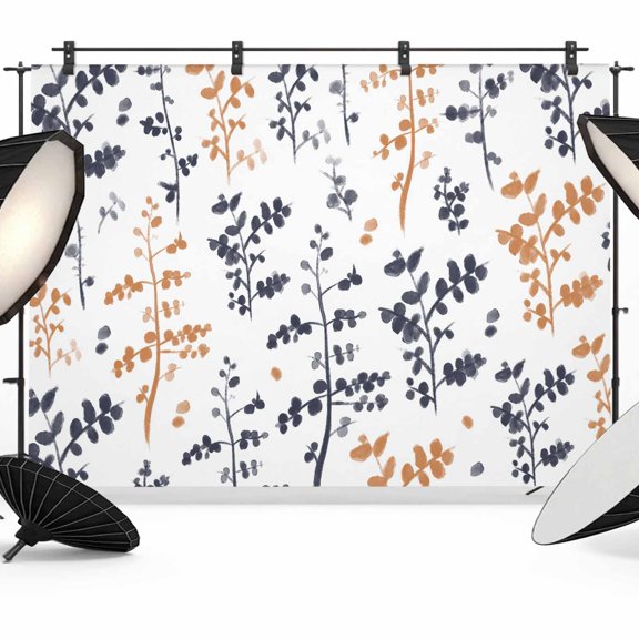 Farm Black Orange Leaves Photography Backdrop 7x5FT, Country Style Leaf Floral Retro Plant Photo Backdrops, Background for Photography Studio Photo Studio Background, Back Drop for Photoshoot