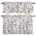 thumbnail image 1 of Farm Black Red Leaves Kitchen Curtains Valances and Tiers Set of 3 Country Style Leaf Floral Retro Plant Tier Curtains and Valance with Rod Pocket for Small Windows, 27.5"x24", 1 of 9