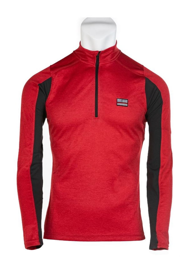 -First Responders Contender High-performance Quarter-Zip with Zip Pocket - Red - Men's Large