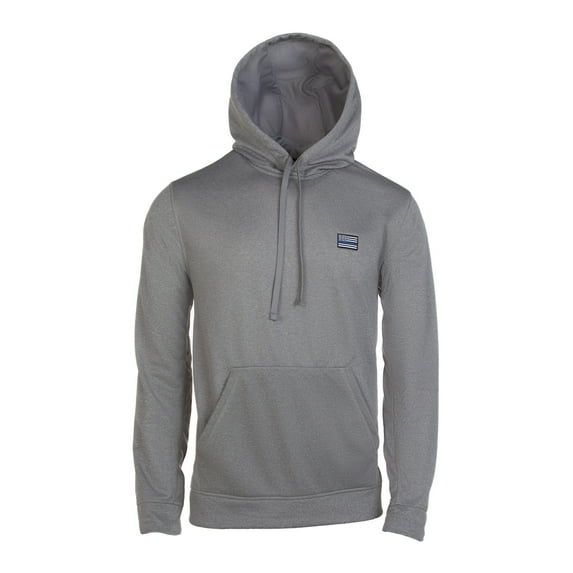 Farm Blue Mens Pullover Hoodie - Featuring Blue Lives Matter Flag - Navy Gray - 2XL