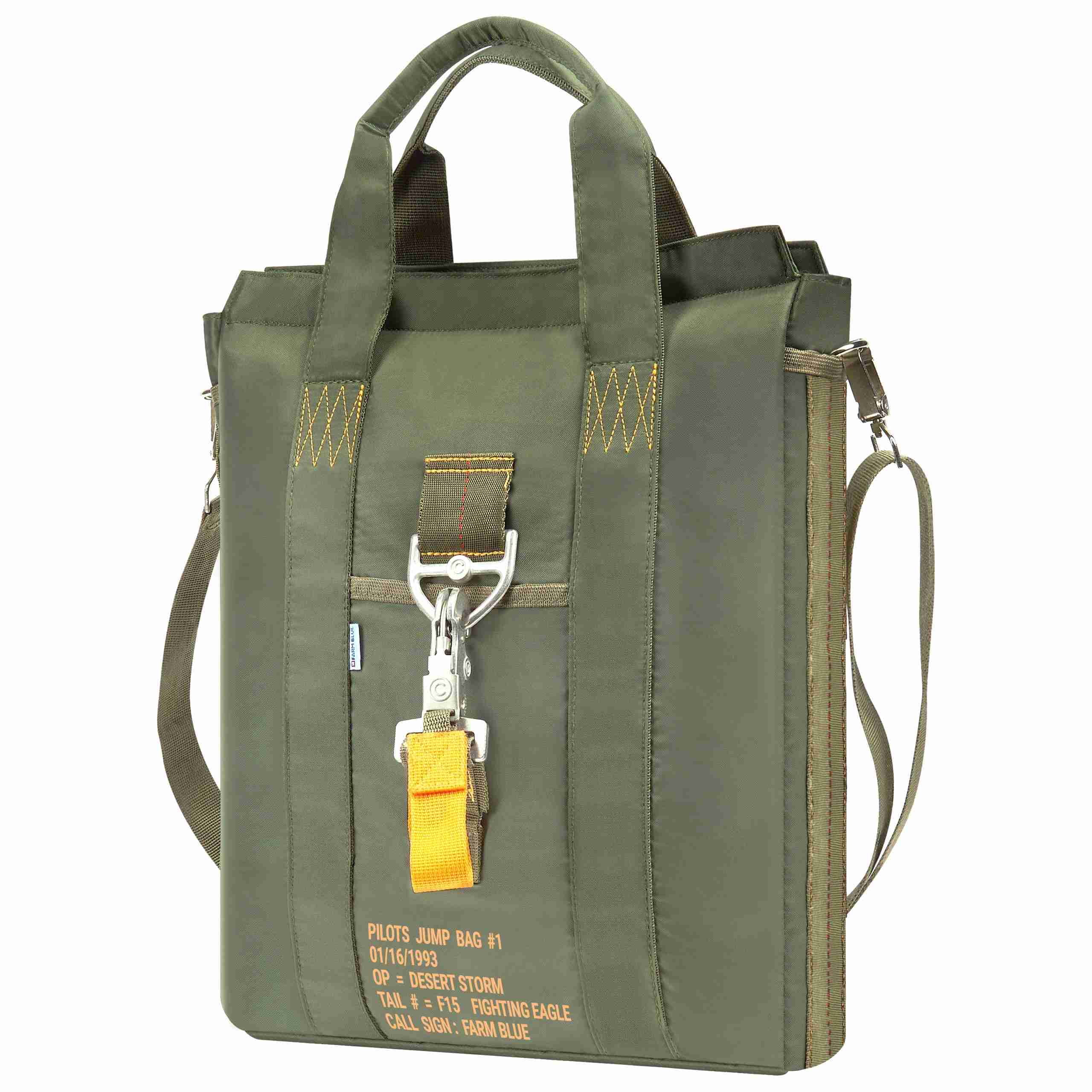 Farm Blue Tactical Flight Bag 4 Parachute Style Pilot Helmet Laptop Briefer OD Green Medium