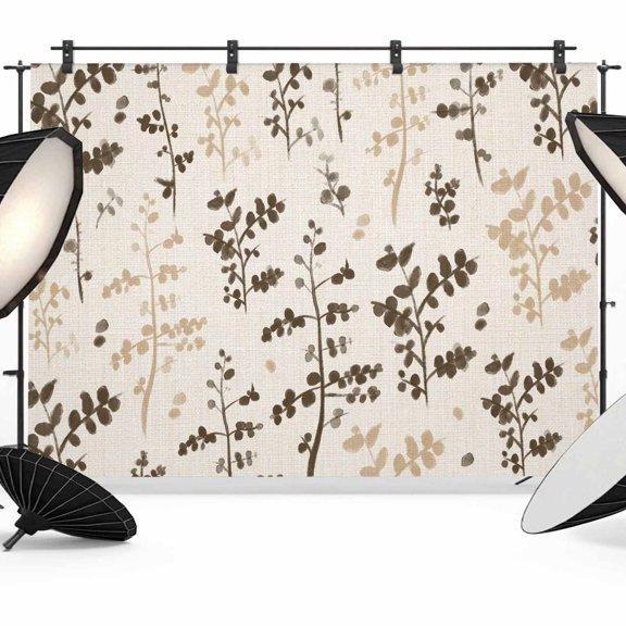 Farm Brown Khaki Leaves Photography Backdrop 7x5FT, Country Style Plant Leaf Retro Linen Photo Backdrops, Background for Photography Studio Photo Studio Background, Back Drop for Photoshoot
