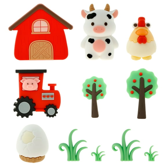 Farm Cake Decorations Cute Farm Cupcake Toppers Decorative Farm Cake Topper Farm Theme Cake Topper Decorations Cow Pig Chicken Farm Animals Cupcake Toppers for Cakes Party Favors