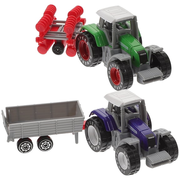 Farm Cart Toy 2 Pcs Engineering Truck Model Childrens Toys Toddler Plastic