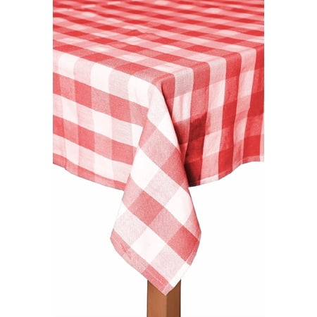 Farm Check Red 100% Cotton Tablecloth 70" Round
