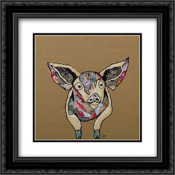 Farm Collage I 2x Matted 20x20 Black Ornate Framed Art Print by Ritter, Gina