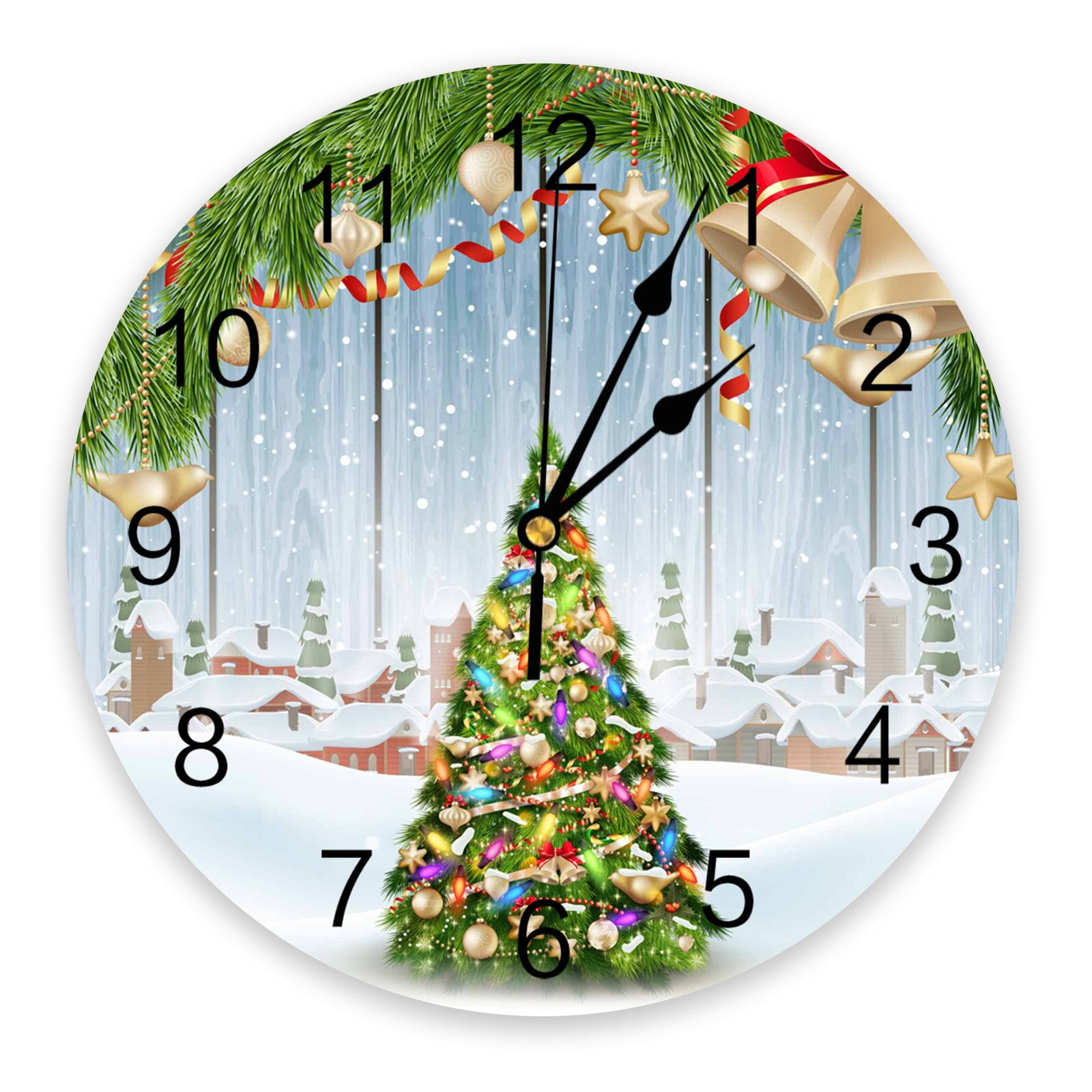 Farm Country Farmhouse Wooden Garage Barn Living Room Clock Wall Round