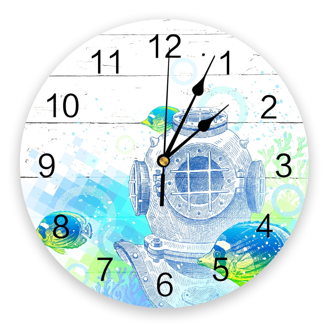 Farm Country Farmhouse Wooden Garage Barn Living Room Clock Wall Round