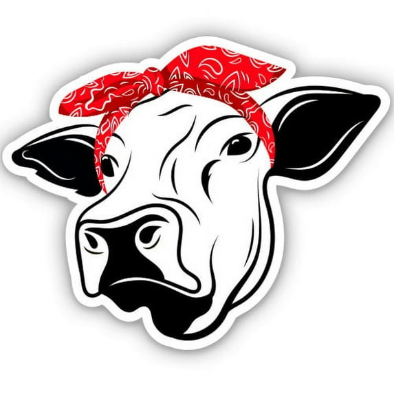 Farm Cow - 7" Vinyl Sticker - For Car Laptop I-Pad - Waterproof Decal