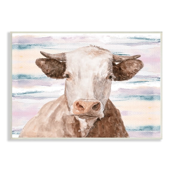 Farm Cow Cattle Portrait Abstract Sunset Background Animals & Insects Painting Unframed Art Print Wall Art