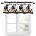 thumbnail image 1 of Farm Cow Chicken Valances for Windows Spring Pink Yellow Flower Black Plaid Animal Valance Curtains Rod Pocket Bathroom Small Window Treatments for Kitchen Living Room Bedroom, 54"x18", 1 of 7