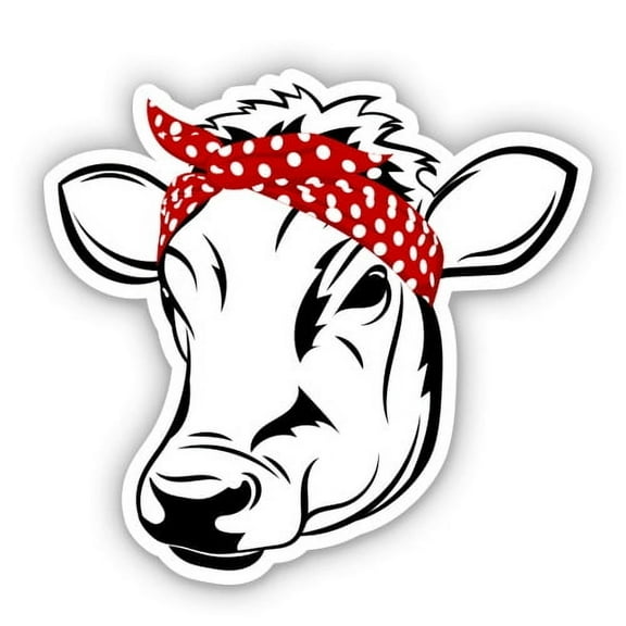 Farm Cow Pretty - 3" Vinyl Sticker - For Car Laptop Water Bottle Phone - Waterproof Decal