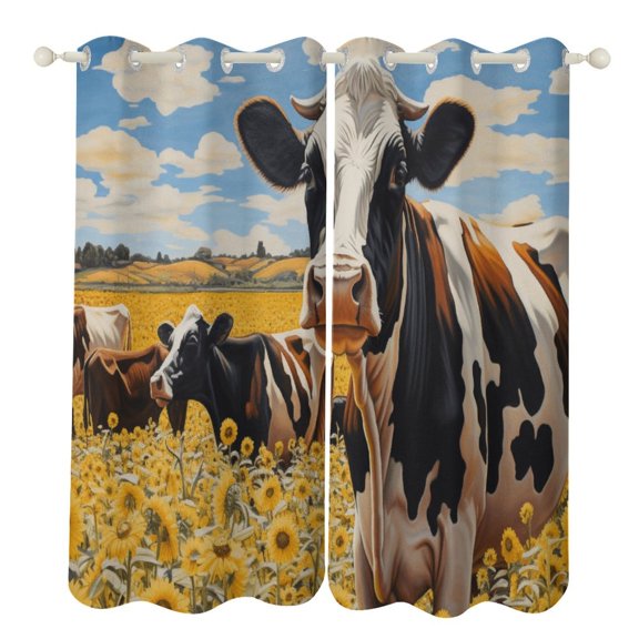 Farm Cows Blackout Curtains for Bedroom Curtains Insulated Room Darkening Window Drapes for Living Room