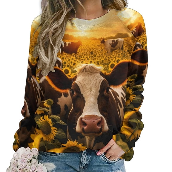 Farm Cows Mom Sweatshirt For Women Long Sleeve Pullover