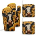 thumbnail image 1 of Farm Cows Oven Mitt And Pot Holder Set Oven Glove for Kitchen Baking Cooking Grilling, 1 of 6