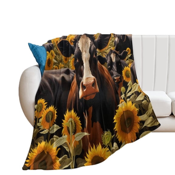 Farm Cows Soft Cozy Warm, Lightweight And Plush Flannel Throw Blankets - Perfect for Couch, Bed, Travel