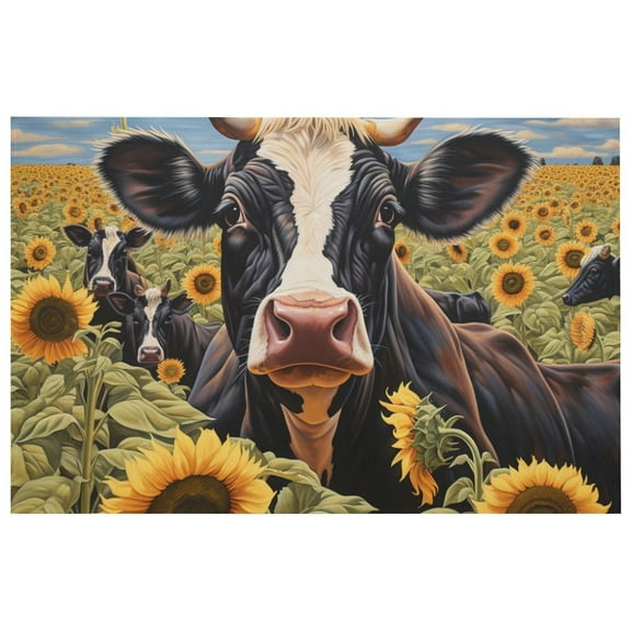 Farm Cows Washable Carpet, Non Slip Carpet Mat for Living Room Bedroom