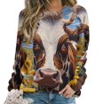 thumbnail image 1 of Farm Cows Womens Oversized Sweatshirts Hoodies Crewneck Casual Tops Comfy FallWinter Clothes 2024, 1 of 7