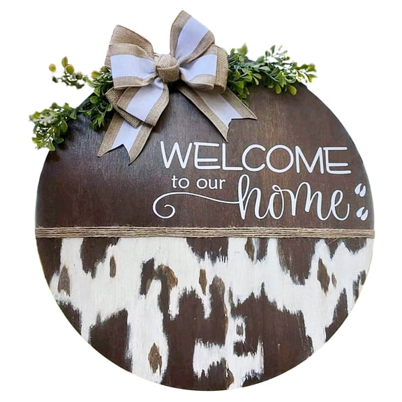 Farm Door Hanger with Welcome Numbers, Wooden House Number Sign for Front Door, Porch, Garden And Cafe Decor, Rustic Country Style Home Decoration for Holiday And Seasonal Use, 1X Doorplate