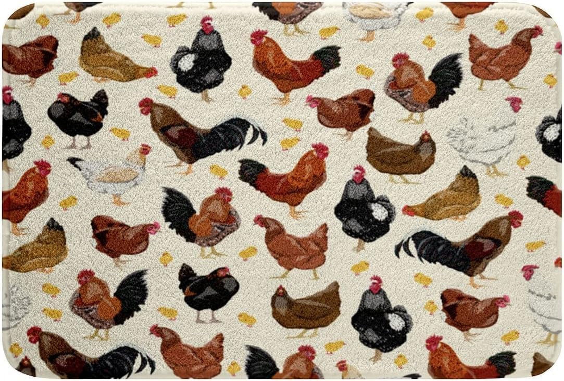 Chicken Mat Farm Doormat Welcome Chicken Funny Entryway Rugs Indoor Non Slip ...