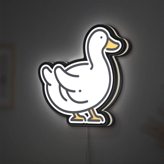 Farm Duck 3D Novelty Light Box, Goose and Duckling Lamp Decor for Animal Lovers, Cute Farming and Pet Themed Interiors (Width 8 inch, 20cm)