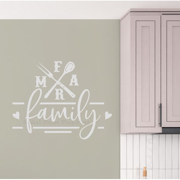 Farm Family Quote Decals for Wall - Die-Cut Vinyl Wall Art - Kitchen Wall Stickers - Wall Stickers Quotes - Vinyl Decal Sayings - Removable Decorative Sticker, 23x18-Inch Light Gray