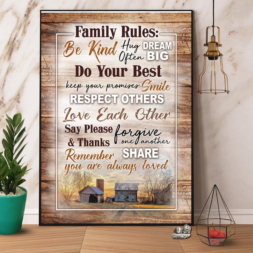 Farm Family Rules You Are Always Loved Paper Poster No Frame Matte Wall ...