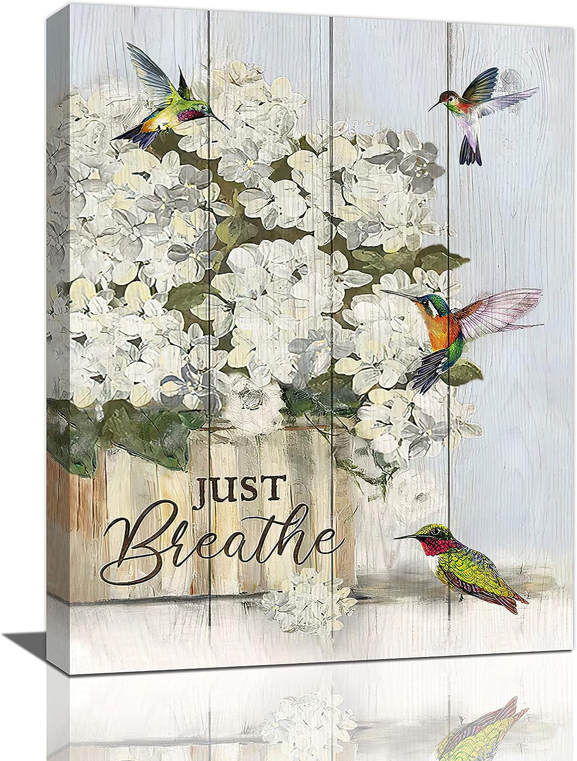 Farm Flower Bathroom Decor Wall Art Rustic Farmhouse Floral Hummingbird ...