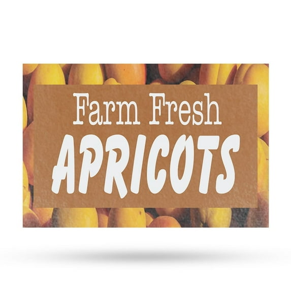 Farm Fresh Apricots Vinyl Decal 18 Inch x 24 Inch Weatherproof Heavy-Duty Adhesive Backing | Fresh Fruits, Farmer’s Markets, Seasonal Offers | Made in USA