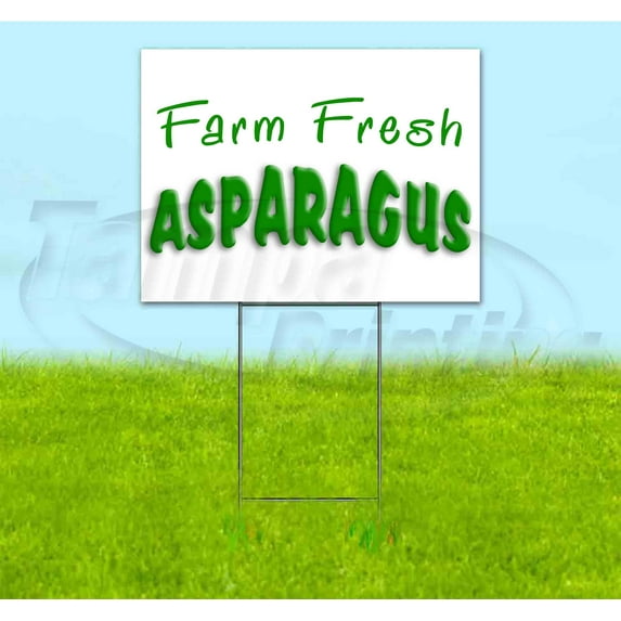 Farm Fresh Asparagus (18"x24") Corrugated Plastic Yard Sign, Bandit, Lawn, Decorations, New, Advertising, USA