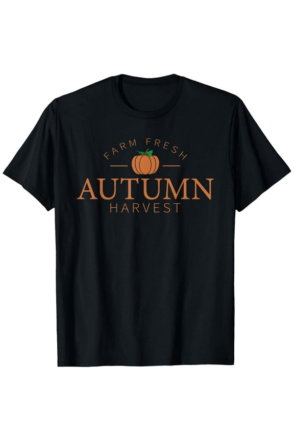Farm Fresh Autumn Harvest Cute Pumpkin Patch Fall Design T-Shirt