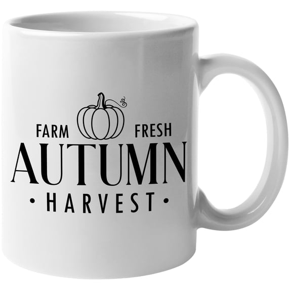 Farm Fresh Autumn Harvest, Fall Shop Sign Art Merch Gift, White 11oz Ceramic Mug
