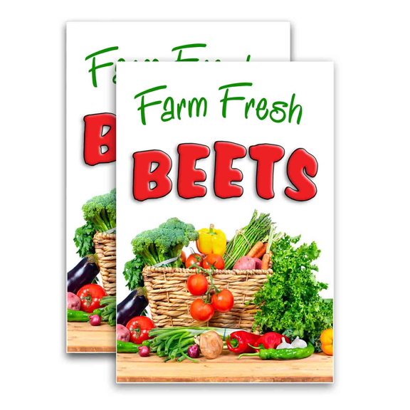 Farm Fresh Beets (24" X 36") Vinyl Decal Only (Pack of 2) |Sign|Sticker|Poster