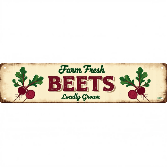 Farm Fresh Beets Tin Signs 16*4 Inches "Farm Fresh Beets" Kitchen, Patio, Backyard Decor Retro Kitchen Decor, Kitchen Signs, Outdoor Sign