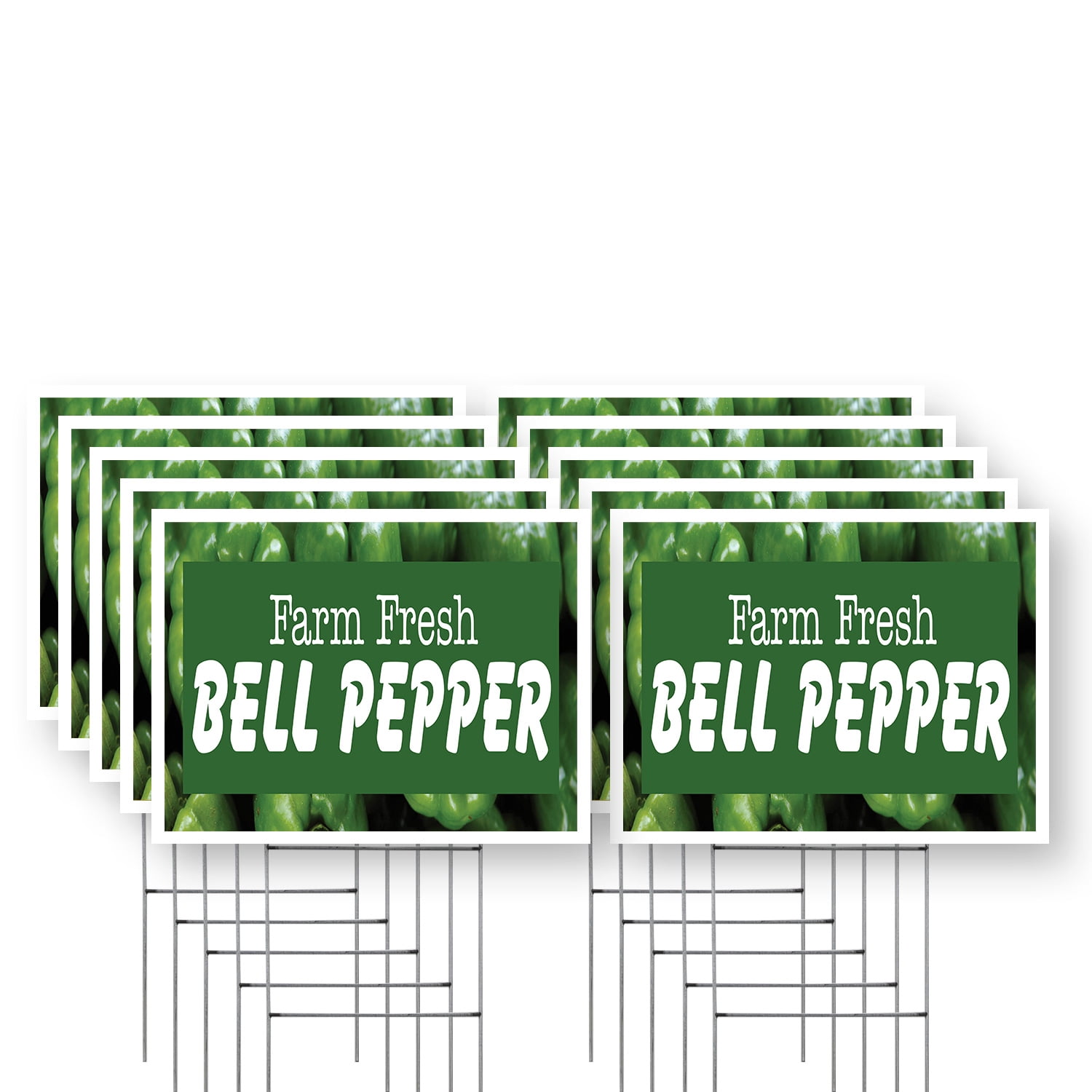 Farm Fresh Bell Pepper Yard Sign 10 Pack of 18 Inch x 24 Inch Single ...