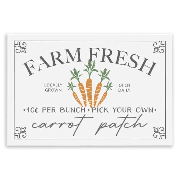 Farm Fresh Carrot Patch Seasonal Springtime Vegetables Wall Plaque Art, 19 x 13, By JJ Design House LLC