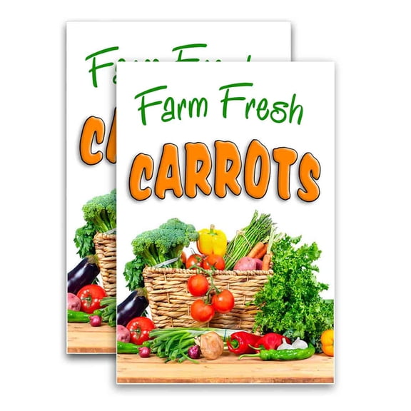Farm Fresh Carrots (24" X 36") Vinyl Decal Only (Pack of 2) |Sign|Sticker|Poster