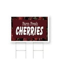 thumbnail image 1 of Farm Fresh Cherries Yard Sign 24 Inch x 36 Inch Double Sided Weatherproof Heavy-Duty Plastic with Stake | Sweet Fruits, Orchard Fresh, Seasonal Produce | Made in USA, 1 of 7