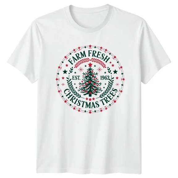 Farm Fresh Christmas Trees Est 1962 Holidays Men Women Graphic Tee 63rd Birthday