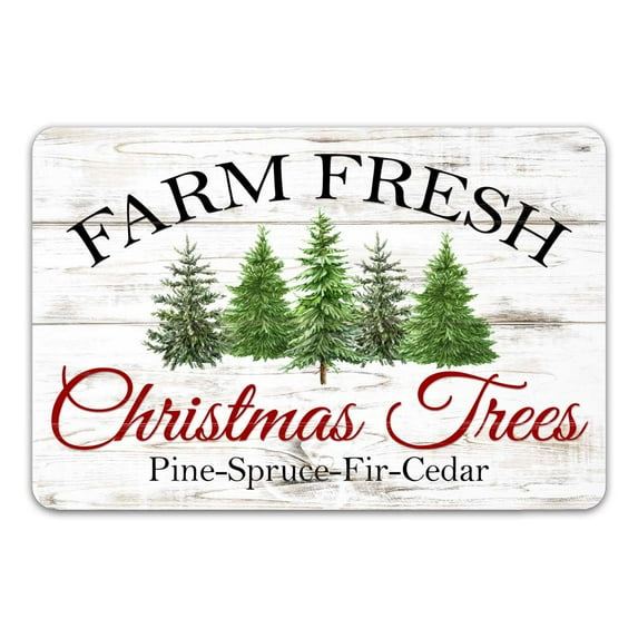 Farm Fresh Christmas Trees Sign Farmhouse Décor Decorations Wall Art Winter Décor Santa 12x18 112180097003