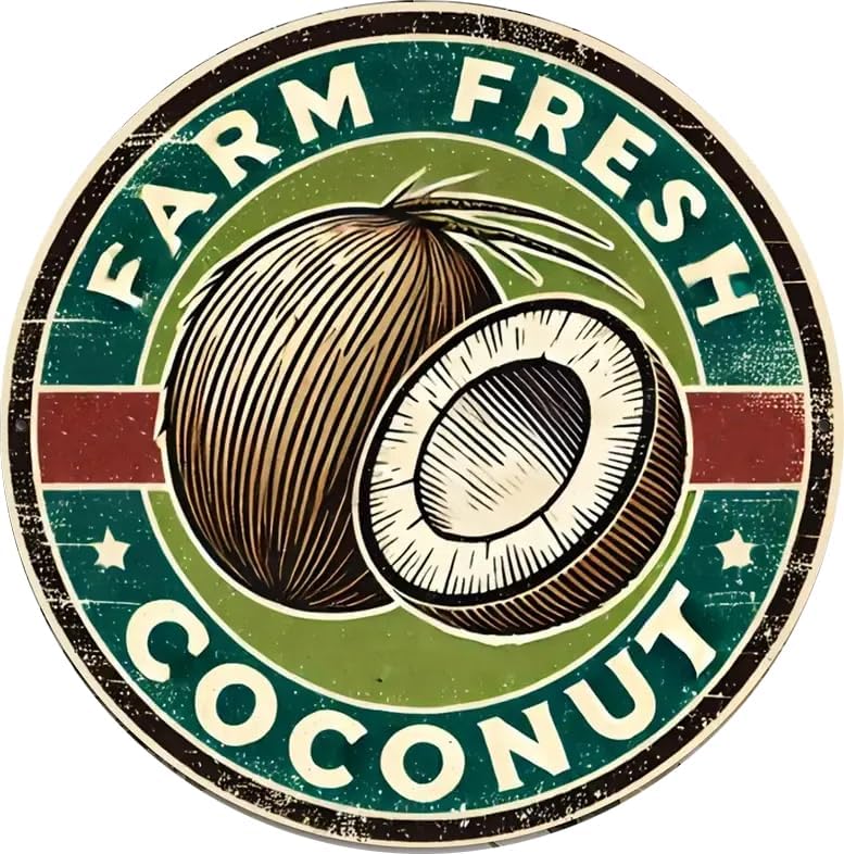 Farm Fresh Coconut Metal Tin Sign are Poster Wall Decor New 12