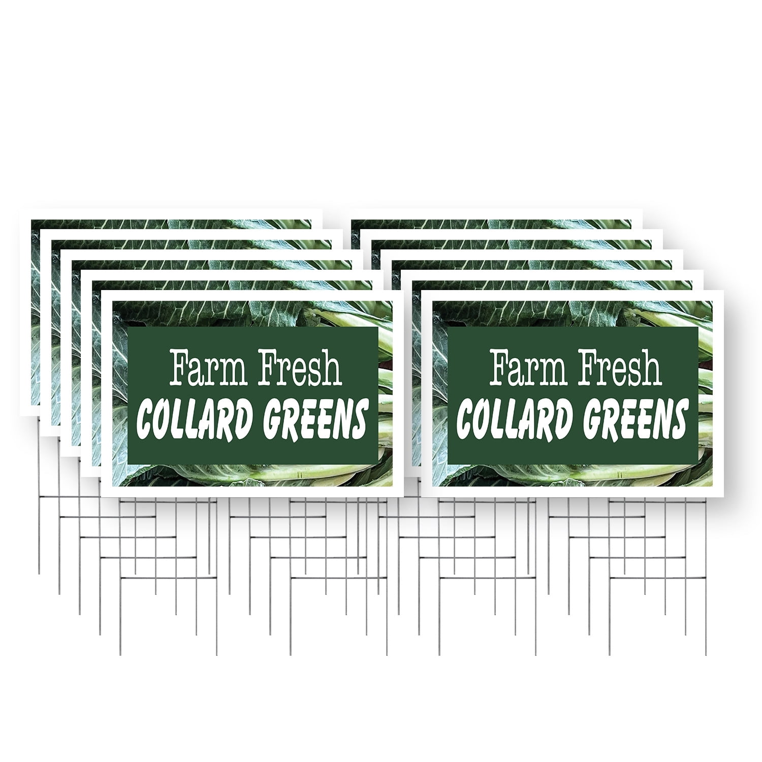 Farm Fresh Collard Greens Yard Sign 10 Pack of 24 Inch x 36 Inch Single ...