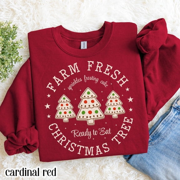 Farm Fresh Cookies Christmas Women Sweatshirt, Holiday Bakery Crewneck, Cute Festive Gift